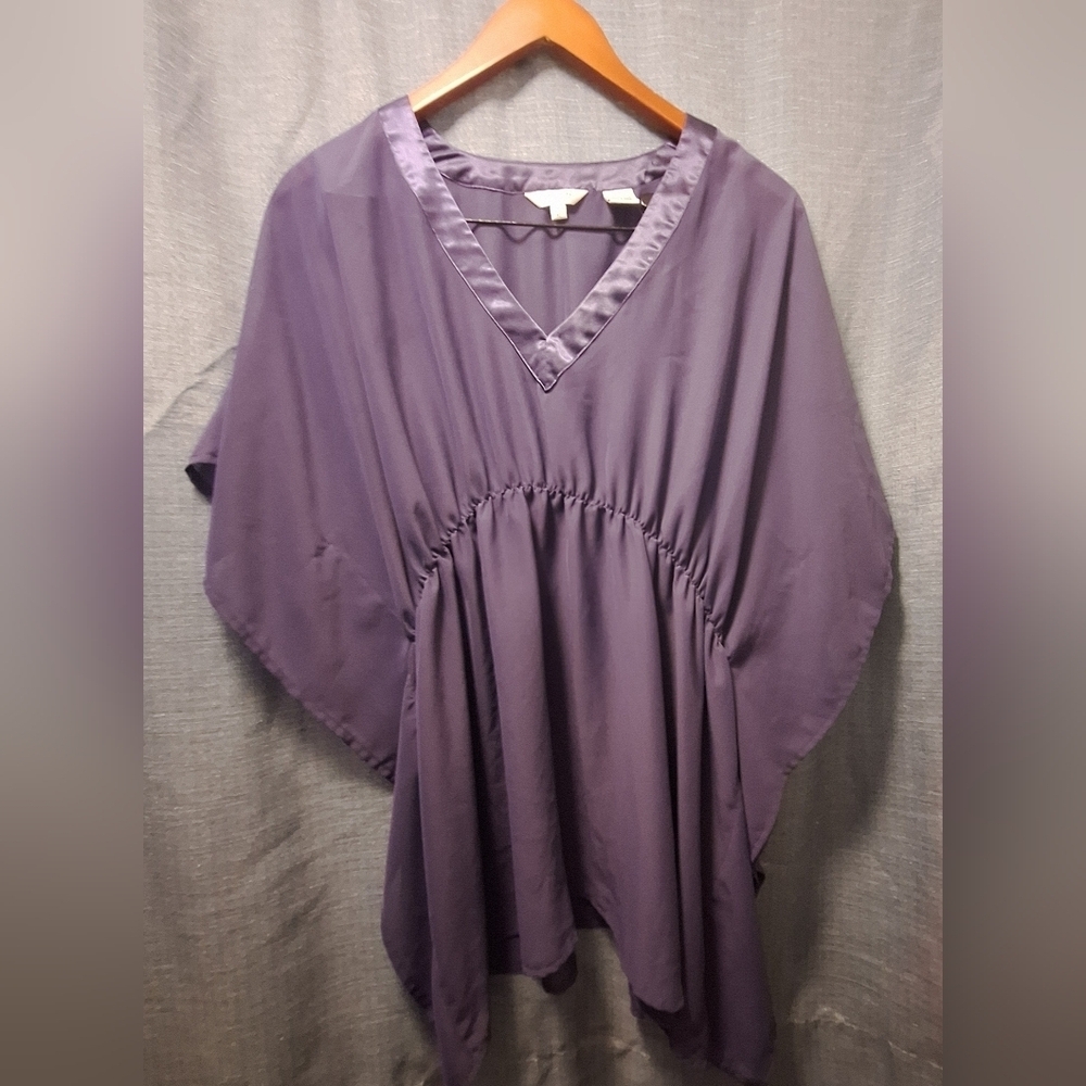 Women's Lavender Purple Sheer Nightgown Top XL